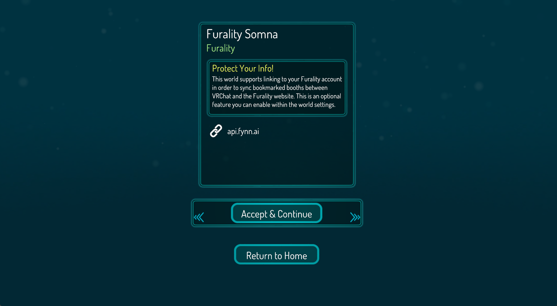 Furality Somna Consent Screen